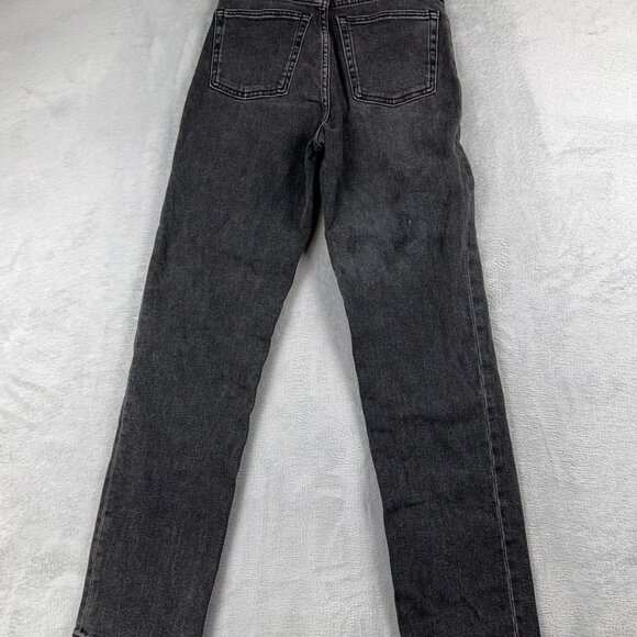 Everlane High Rise Straight Leg Jeans Womens Size 25 Regular Charcoal Wash Black - Picture 2 of 13